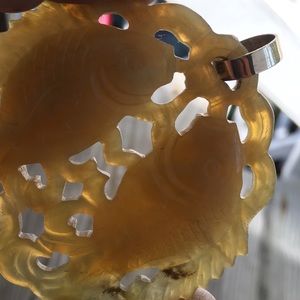 Antique Qing Dynasty carved jade fish pendant